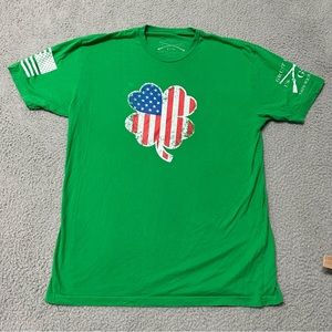 Grunt Style Shirt Mens Extra Large Green Clover USA Ireland America Print
